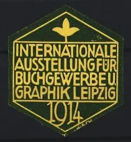 Reklamemarke Leipzig, Internationale Ausstellung für Buchgewerbe und Graphik 1914, Blüte