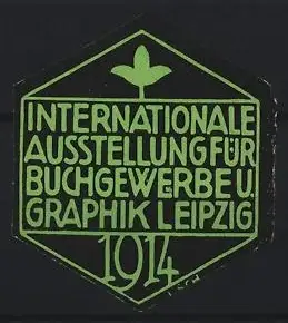Reklamemarke Leipzig, Internationale Ausstellung für Buchgewerbe 1914, Pflanzensymbol