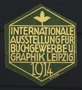 Reklamemarke Leipzig, Internationale Ausstellung für Buchgewerbe und Graphik 1914, Blattmotiv