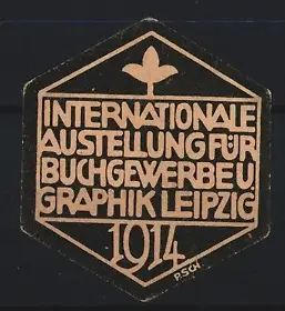 Reklamemarke Leipzig, Internationale Ausstellung für Buchgewerbe und Graphik 1914, Blütenmotiv