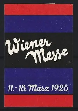 Reklamemarke Wien, Wiener Messe 1928, Schriftzug
