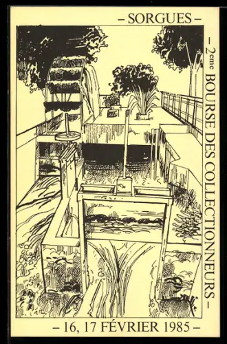 AK Sorgues, 2ème Bourse aux Collectionneurs 1985, Ansichtskartenbörse