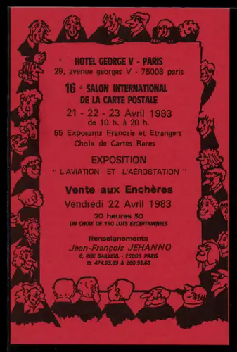 AK Paris, 16e Salon International de la Carte Postale 1983, Hotel George V, Ansichtskartenbörse