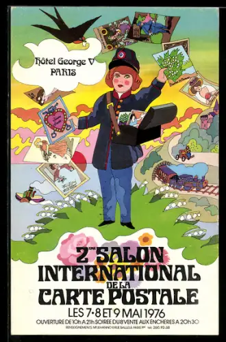 AK Paris, 2eme Salon International de la Carte Postale 1976, Hotel George V, Ansichtskartenbörse
