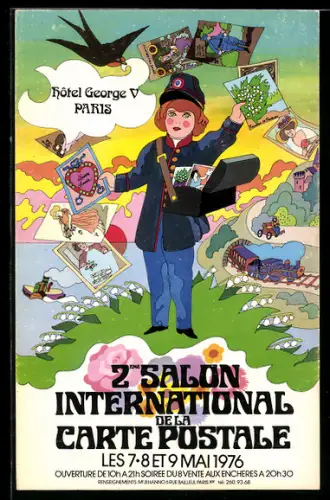 AK Paris, 2eme Salon International de la Carte Postale 1976, Hotel George V, Ansichtskartenbörse