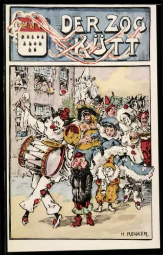 AK Köln-Mülheim, Ansichtskartenbörse 2015, Stadthalle Jan-Wellem-Strasse 2, Kölner Wappen und Karneval-Umzug