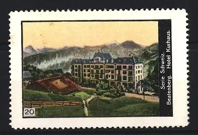 Reklamemarke Schweiz, Beatenberg Hotel Kurhaus, Gebäudeansicht