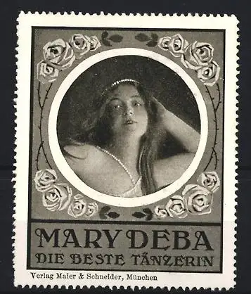 Reklamemarke München, Mary Deba Die Beste Tänzerin, Rosenornament
