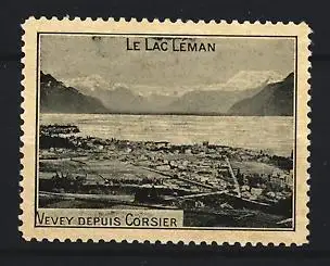 Reklamemarke Vevey, Le Lac Léman, Landschaftspanorama