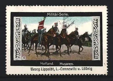 Reklamemarke Holland, Husaren, Kavallerie in der Militär-Serie von Georg Lippoldt
