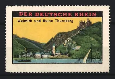Reklamemarke Welmich, Der Deutsche Rhein, Ruine Thurnberg