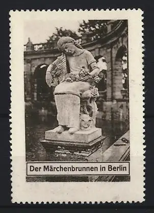 Reklamemarke Berlin-Friedrichshain, Der Märchenbrunnen, Statue Dornröschen im Volkspark