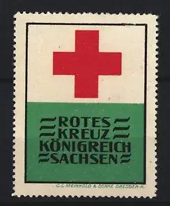 Reklamemarke Königreich Sachsen, Rotes Kreuz, rotes Kreuz-Symbol