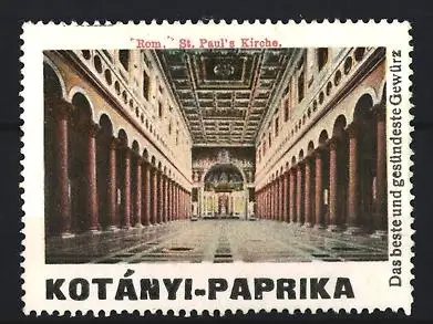 Reklamemarke Rom - Roma, Kotányi-Paprika, St. Paul`s Kirche