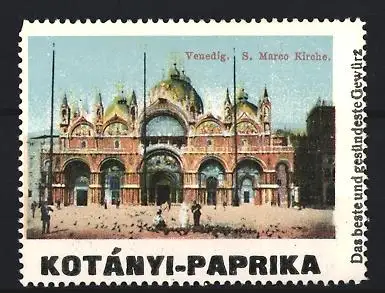 Reklamemarke Venedig - Venezia, Kotányi-Paprika, S. Marco Kirche