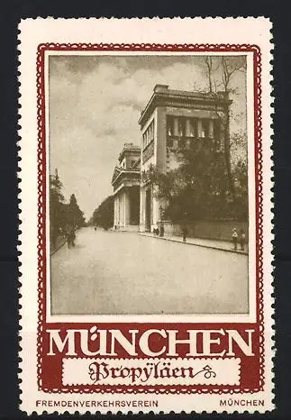 Reklamemarke München, Propyläen, antikes Torbauwerk