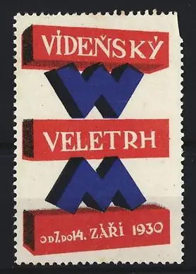 Reklamemarke Wien, Veletrh 1930, Buchstaben W und M