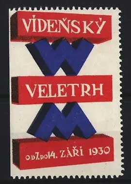Reklamemarke Wien, Veletrh 1930, Buchstaben W und M