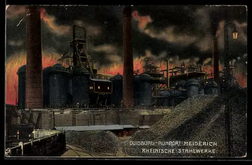 AK Duisburg, Ruhrort, Meiderich, Rheinische Stahlwerke