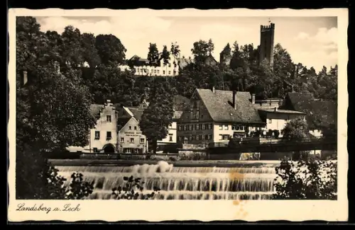 AK Landsberg a. Lech, Altstadt, Lechwehr, Schmalzturm
