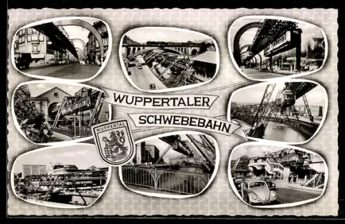 AK Wuppertal, Schwebebahn, verschiedene Ansichten