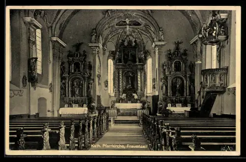 AK Frauenzell, Kath. Pfarrkirche, Innenansicht