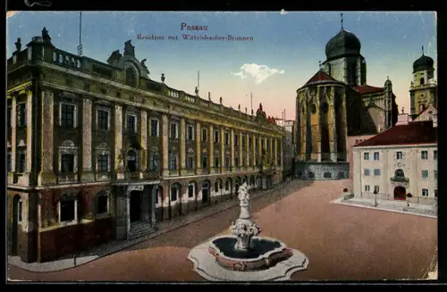 AK Passau, Residenz, Wittelsbacher-Brunnen