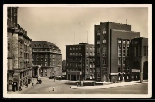 AK Essen, Börse u. Hotel Vereinshaus