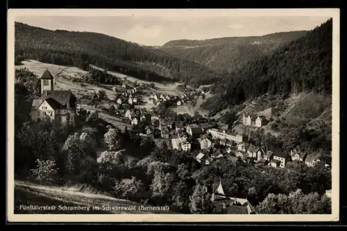 AK Schramberg, Bernecktal - Ortsansicht aus der Vogelschau