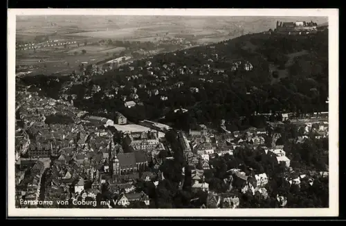 AK Coburg, Panorama von Coburg mit Veste