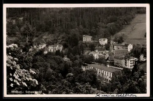 AK Wildbad i. Schwarzwald, Teilansicht mit Kirche