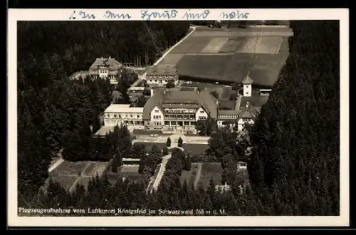 AK Königsfeld / Schwarzwald, Fliegeraufnahme vom Kinder-Sanatorium Frida-Klimsch-Stiftung