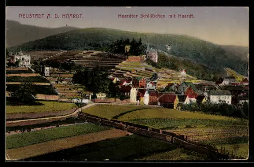 AK Neustadt a. d. Haardt, Teilansicht mit Haardter Schlösschen