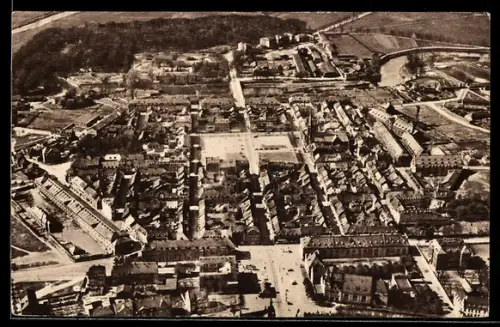 AK Saarlouis, Luftbild der Innenstadt