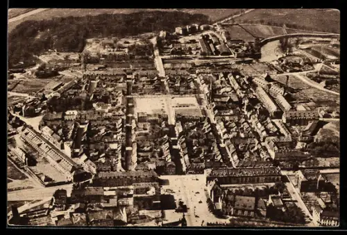 AK Saarlouis, Gesamtansicht aus der Vogelschau