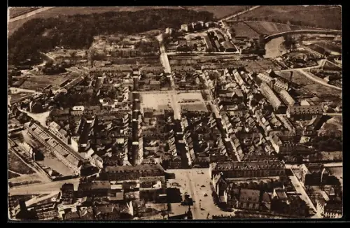 AK Saarlouis, Luftbild der Innenstadt