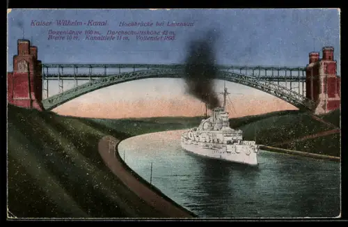 AK Levensau, Hochbrücke über den Kaiser Wilhelm-Kanal
