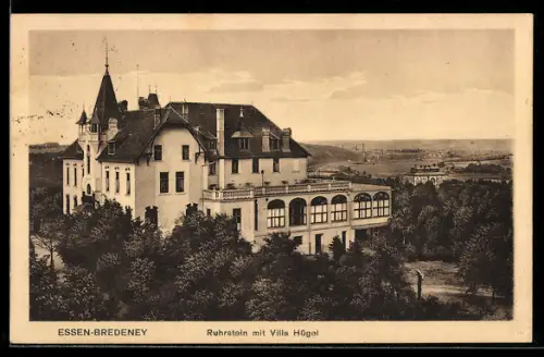 AK Essen-Bredeney, Ruhrstein mit Blick auf Hügel