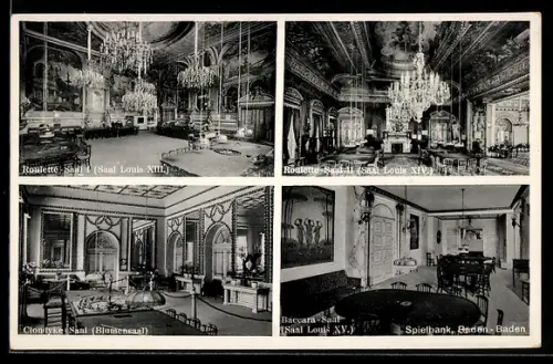 AK Baden-Baden, Spiel-Kasino, Roulette-Saal I., Clondyke-Saal, Baccara-Saal