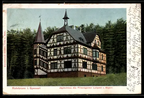 AK Rohrbrunn, Jagdschloss des Prinzregenten Luitpold v. Bayern