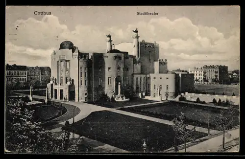 AK Cottbus, Blick auf das Stadttheater