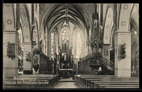 AK Mergentheim, Inneres der Stadtpfarrkirche