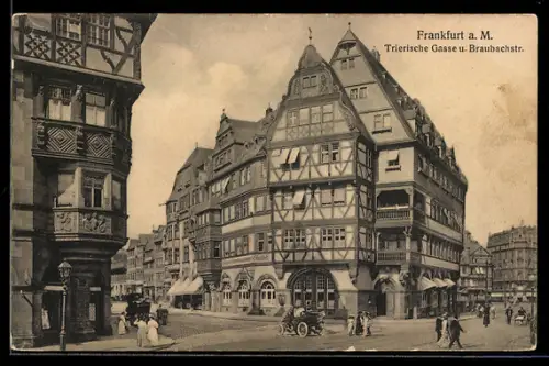 AK Alt-Frankfurt, Trierische Gasse, Braubachstr., Fachwerkhäuser