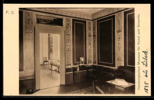 AK Hamburg-St.Georg, Museum für Kunst und Gewerbe, Zimmer mit Wandmalereien