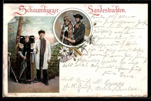 AK Paare in Schaumburger Landestrachten