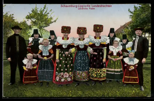 AK Ländliche Paten, Tracht Schaumburg-Lippe