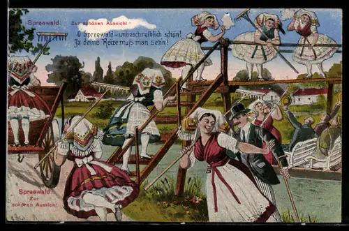 AK Frauen in Trachten aus dem Spreewald
