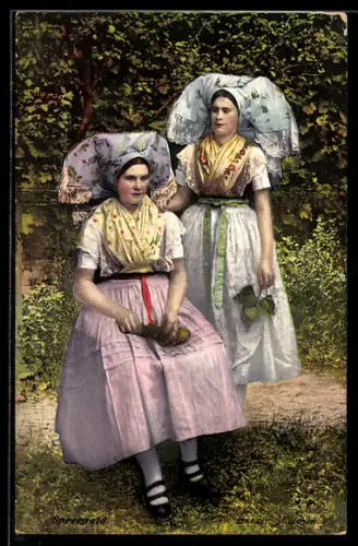 AK Zwei Frauen in Spreewälder Tracht