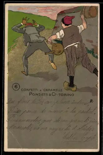 AK Torino, Ponsetti & Cie., Confetti e caramelle, Reklame