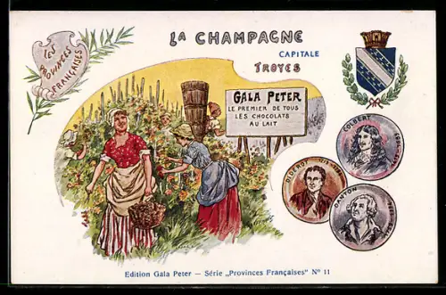 AK Gala Peter Chocolat, Série Provinces Francaises, La Champagne Capitale Troyes